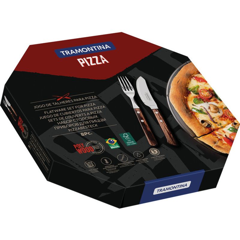 Pizzabestikk 8 deler Tramontina - Polywood